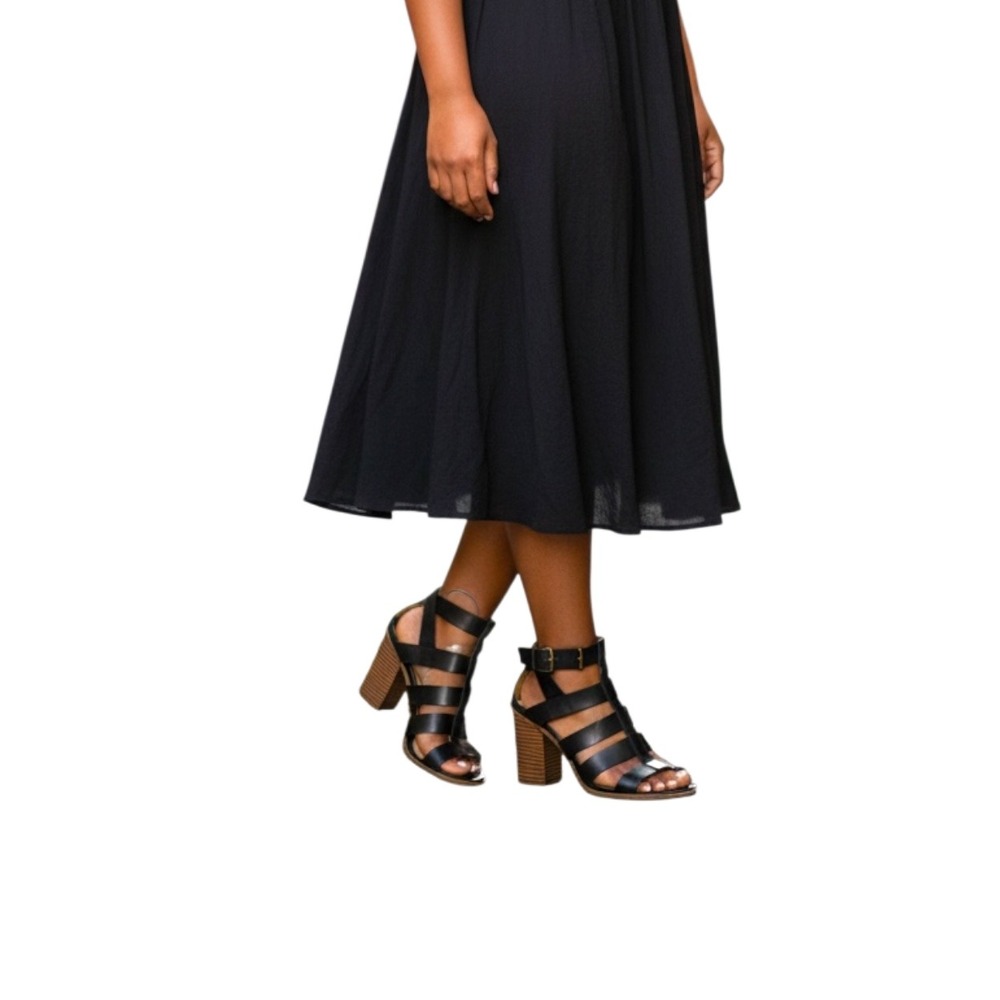 American Eagle Black Gladiator‎ Block Heel Sandals Women's Size 9.5